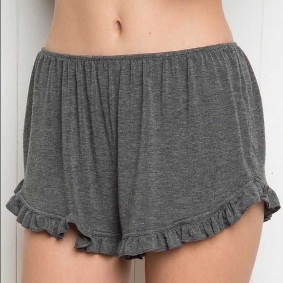 Grey ruffle shorts Clearance